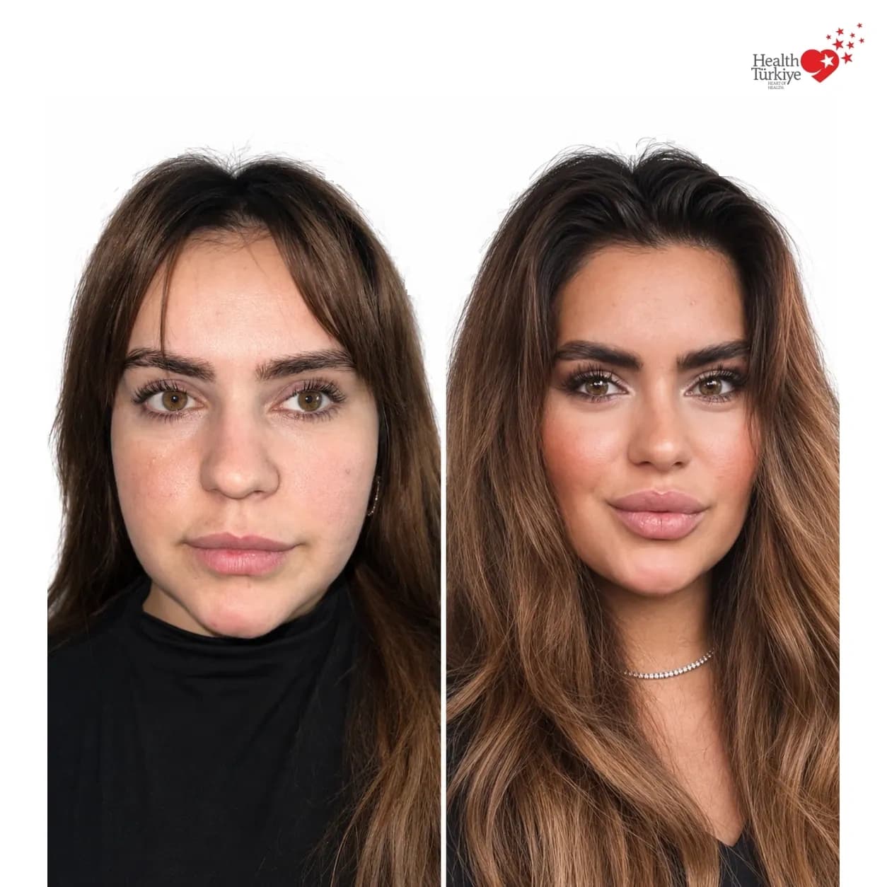 Before and after face and neck lift