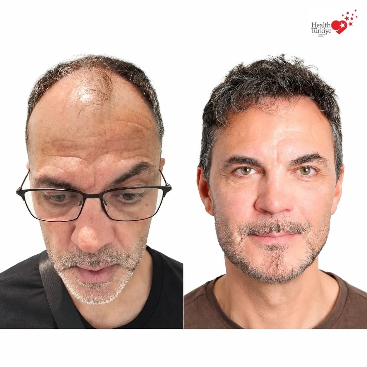 Before and after hair transplantation