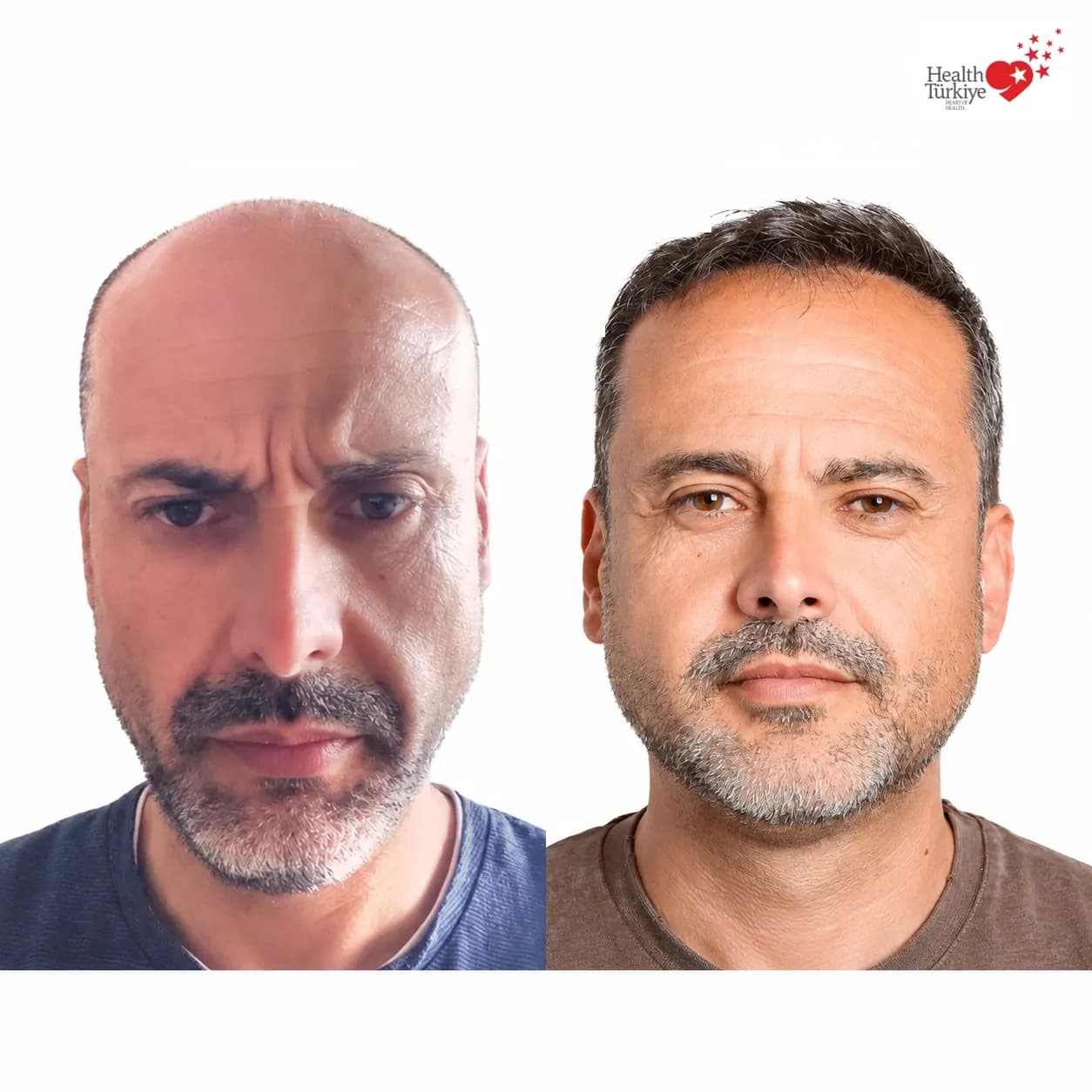 Before and after hair transplantation